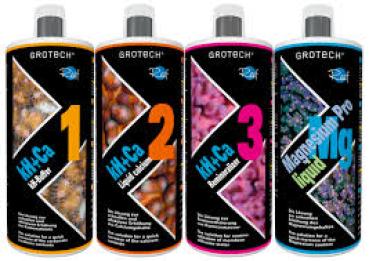 GroTech kH+Ca 1,2,3 + Mg. pro Liquid Set - 4x1000ml